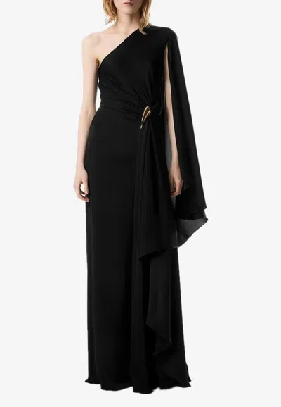 Tom Ford One-shoulder Draped Maxi Dress In Black