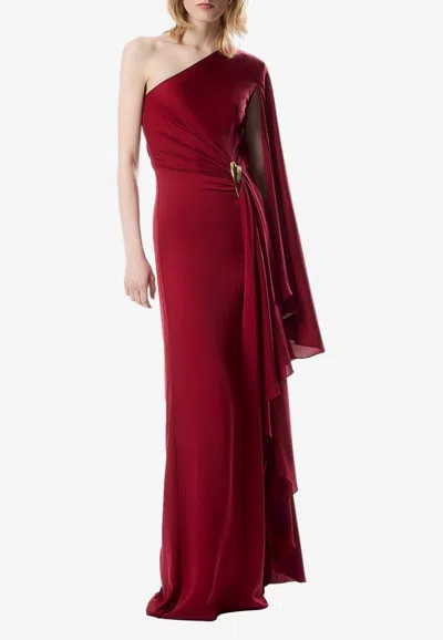 Tom Ford One-shoulder Draped Maxi Dress In Red