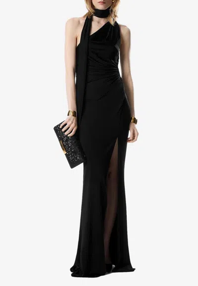 Tom Ford One-shoulder Evening Dress With Scarf In Black