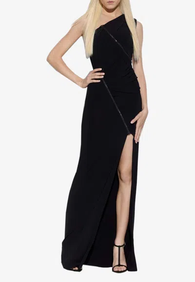 Tom Ford One-shoulder Ruched Gown In Black