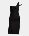 Tom Ford One-shoulder Ruched Mini Dress In Black