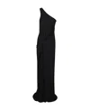 Tom Ford One-shoulder Side-slit Gown In Black