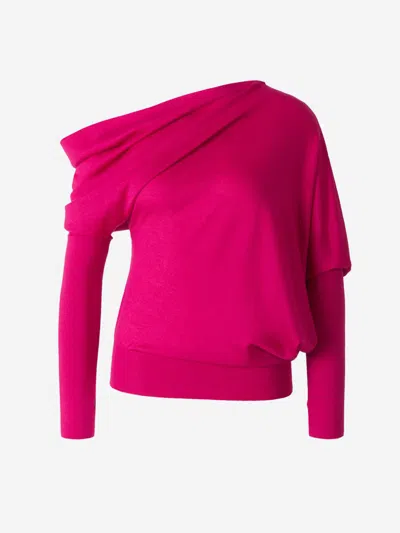 Tom Ford One Shoulder Sweater In Rosa Fúcsia