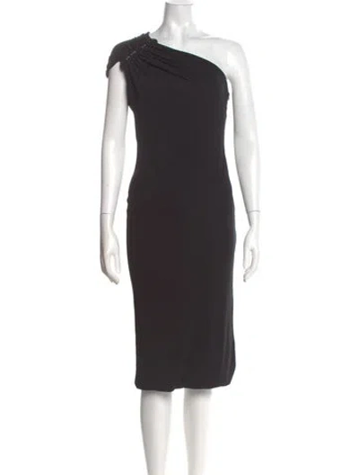 Pre-owned Tom Ford One-shoulder Knee-length Dress In Gray