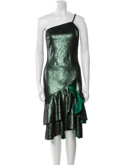 Pre-owned Tom Ford One-shoulder Knee-length Dress In Green
