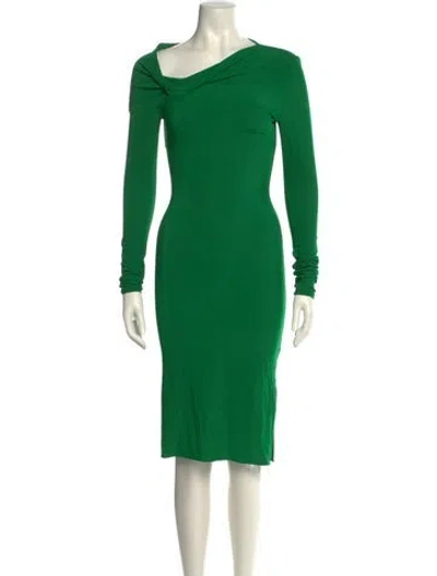 Pre-owned Tom Ford One-shoulder Knee-length Dress In Green