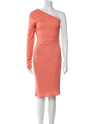 Pre-owned Tom Ford One-shoulder Knee-length Dress In Orange