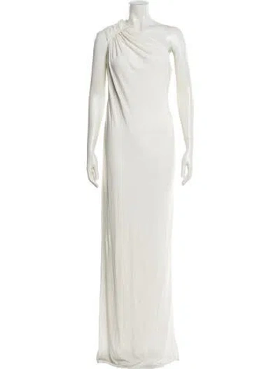 Pre-owned Tom Ford One-shoulder Long Dress In Neutral