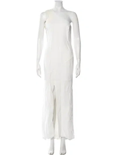 Pre-owned Tom Ford One-shoulder Long Dress In White