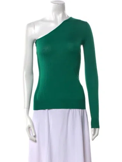 Pre-owned Tom Ford One-shoulder Long Sleeve Top In Green