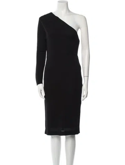 Pre-owned Tom Ford One-shoulder Midi Length Dress In Black