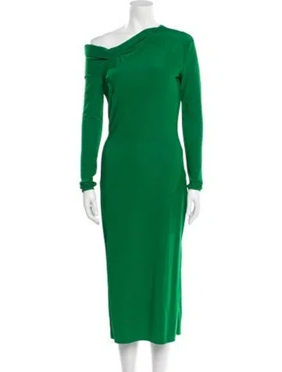 Pre-owned Tom Ford One-shoulder Midi Length Dress In Green