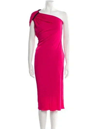 Pre-owned Tom Ford One-shoulder Midi Length Dress In Pink