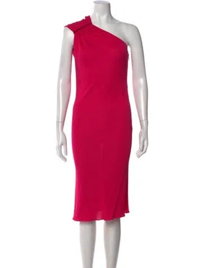 Pre-owned Tom Ford One-shoulder Midi Length Dress In Pink