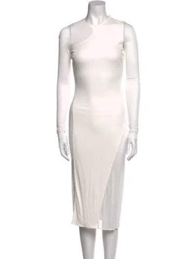 Pre-owned Tom Ford One-shoulder Midi Length Dress In White
