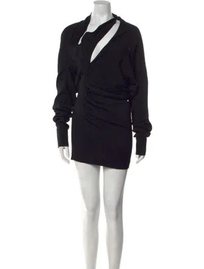 Pre-owned Tom Ford One-shoulder Mini Dress In Black