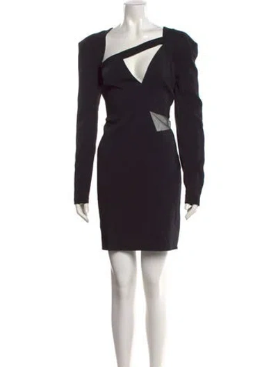 Pre-owned Tom Ford One-shoulder Mini Dress In Black