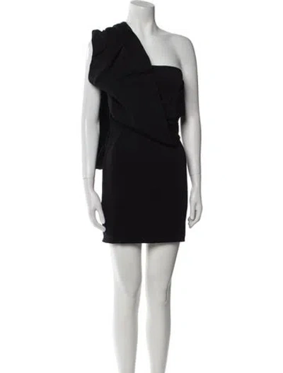 Pre-owned Tom Ford One-shoulder Mini Dress In Black