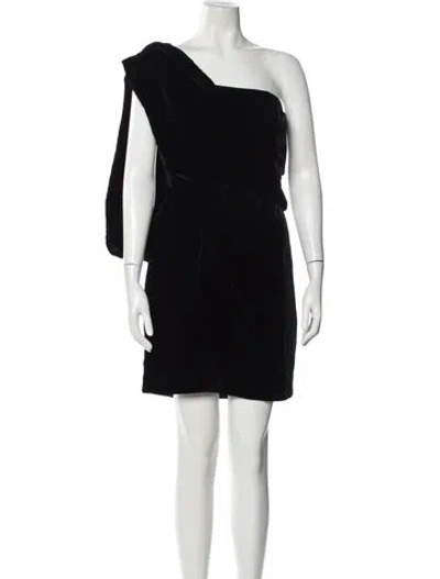 Pre-owned Tom Ford One-shoulder Mini Dress In Black