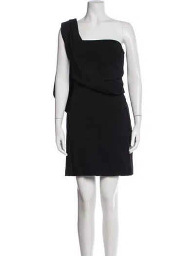 Pre-owned Tom Ford One-shoulder Mini Dress In Black