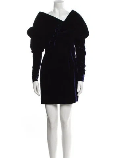 Pre-owned Tom Ford One-shoulder Mini Dress In Blue