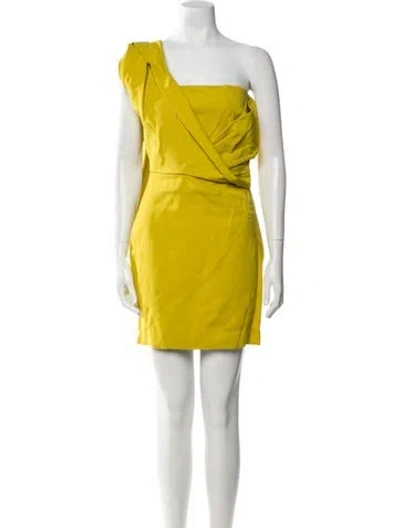 Pre-owned Tom Ford One-shoulder Mini Dress In Green