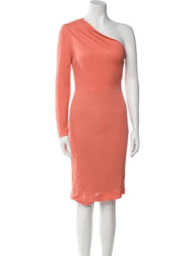 Pre-owned Tom Ford One-shoulder Mini Dress In Orange