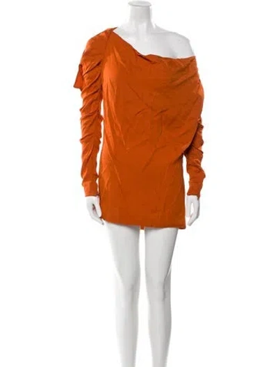 Pre-owned Tom Ford One-shoulder Mini Dress In Orange