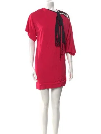 Pre-owned Tom Ford One-shoulder Mini Dress In Pink