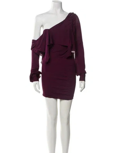 Pre-owned Tom Ford One-shoulder Mini Dress In Purple
