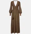 Tom Ford Embellished Metallic Jersey Maxi Dress In Metallic
