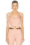 Tom Ford Open-back Silk And Wool-blend Twill Vest In Blush Rose