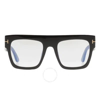 Tom Ford Open Box -  Renee Blue Light Block Browline Ladies Eyeglasses Ft0847 001 52 In Black