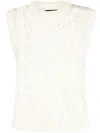 Tom Ford Open-knit Sleeveless Top In White