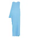Tom Ford Open-side Long-sleeve Gown In Blue