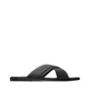 Tom Ford Mens Preston Crossover-strap Leather Sandals Blac