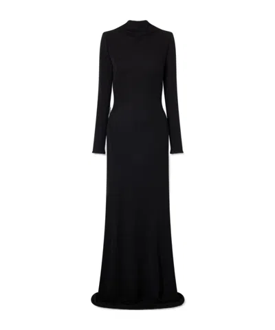 Tom Ford Open-back Crepe-jersey Maxi Dress In Black