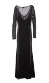 Tom Ford Openwork Lurex Maxi Dress In Black
