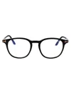 Tom Ford 50mm Square Blue Light Blocking Glasses In 001 Nero Lucido
