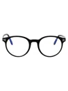 Tom Ford Womens Black Tr001853 Round-frame Acetate Optical Glasses In 001 Nero Lucido