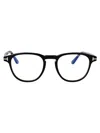 Tom Ford Womens Black Tr001853 Round-frame Acetate Optical Glasses In 001 Nero Lucido