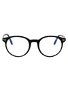 Tom Ford Womens Black Tr001853 Round-frame Acetate Optical Glasses In 001 Nero Lucido