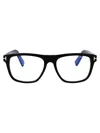 Tom Ford Womens Black Tr001853 Round-frame Acetate Optical Glasses In 001 Nero Lucido