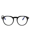 Tom Ford Womens Black Tr001853 Round-frame Acetate Optical Glasses In 001 Nero Lucido