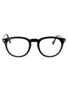 Tom Ford Womens Black Tr001853 Round-frame Acetate Optical Glasses In 005 Black