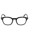 Tom Ford Womens Brown Tr001852 Square-frame Tortoiseshell Acetate Optical Glasses In 01v Nero Lucido / Blu