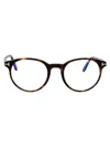 Tom Ford Womens Black Tr001853 Round-frame Acetate Optical Glasses In 052 Avana Scura