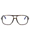 Tom Ford Womens Black Tr001853 Round-frame Acetate Optical Glasses In 052 Avana Scura