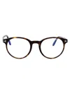 Tom Ford Womens Black Tr001853 Round-frame Acetate Optical Glasses In 052 Avana Scura