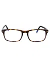 Tom Ford 53mm Rectangular Blue Light Blocking Glasses In 052 Avana Scura